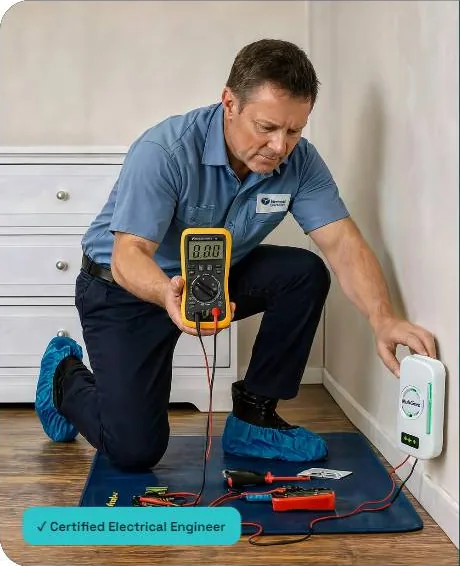 LifeGauge WattSaver shown in an outlet testing context
